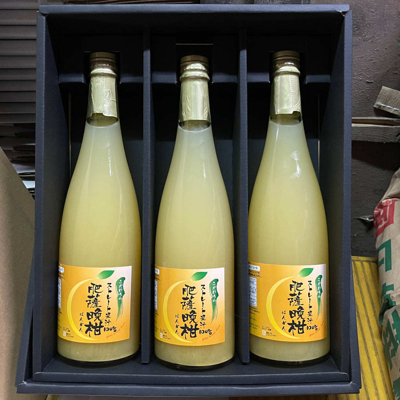 河内晩柑ジュース 3本セット 600ml ストレート 100％ 無添加 和製グレープフルーツ 新田農園