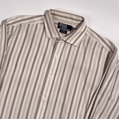 90s 00s Polo by Ralph Lauren ポロ ラルフローレン ESTATE ストライプ 長袖 ワイシャツ ドレスシャツ 41-82 /ホワイト系 メンズ ビンテージ
