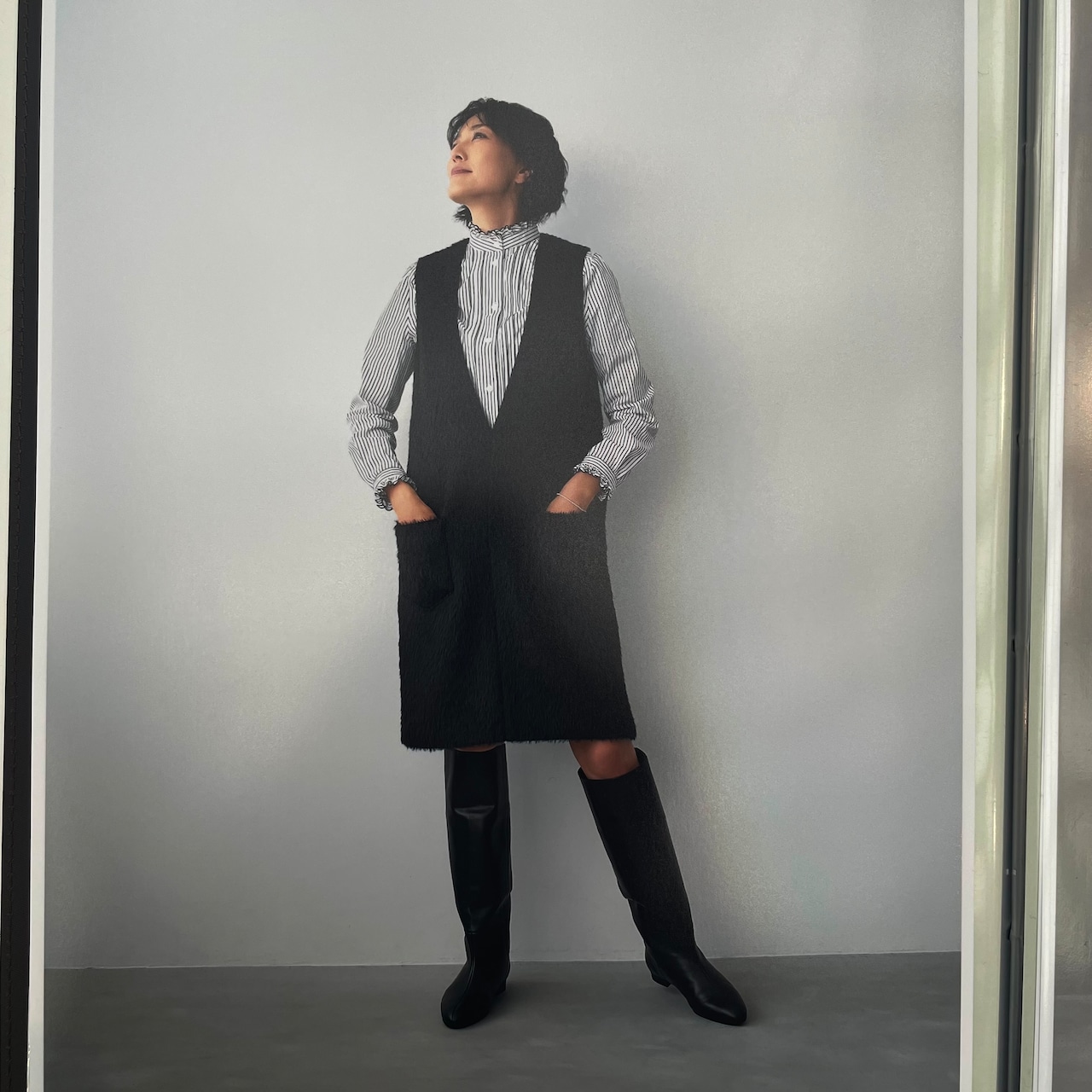 SINME BLACK LONG BOOTS