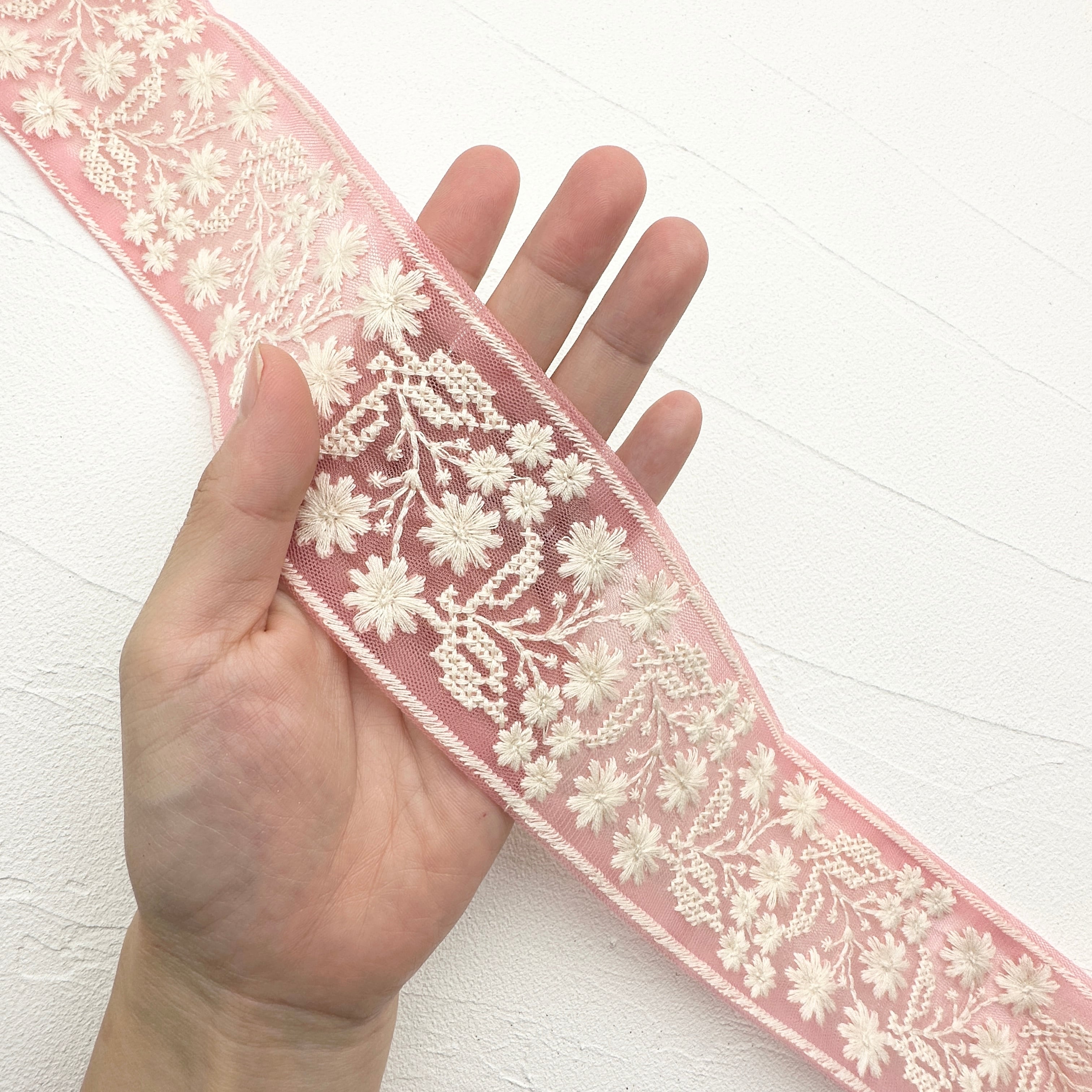 インド刺繍リボン ファンタジー [ピンク] 1163 | インド刺繍リボン専門