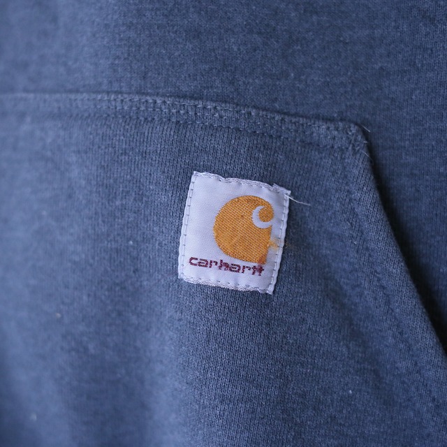 "Carhartt" sleeve logo printed over silhouette dark gray sweat parka