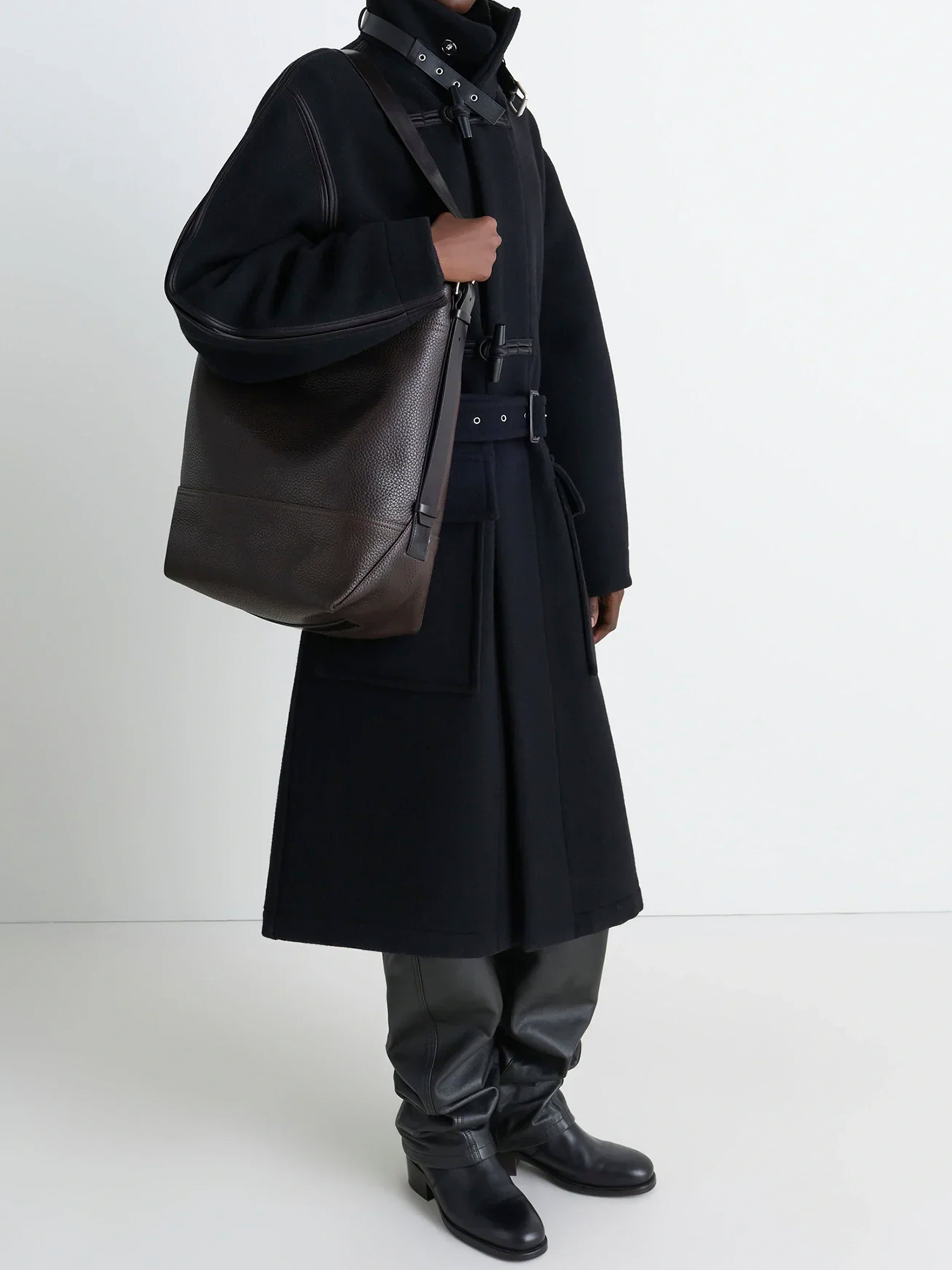 LEMAIRE BELTED TOTE BAG DARK CHOCOLATE BG0153 LL0166 | BEST