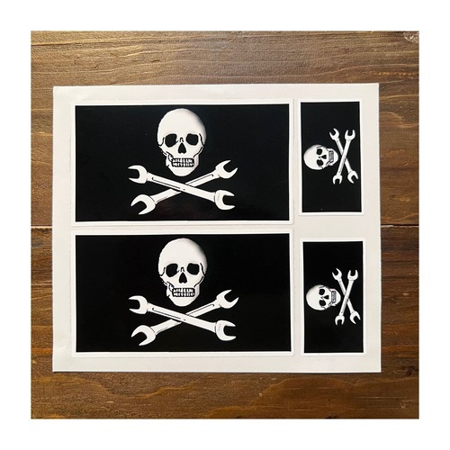 Skull & Cross Spanner Stickers. #205