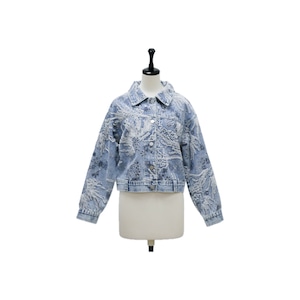 Floral embroidery denim jacket