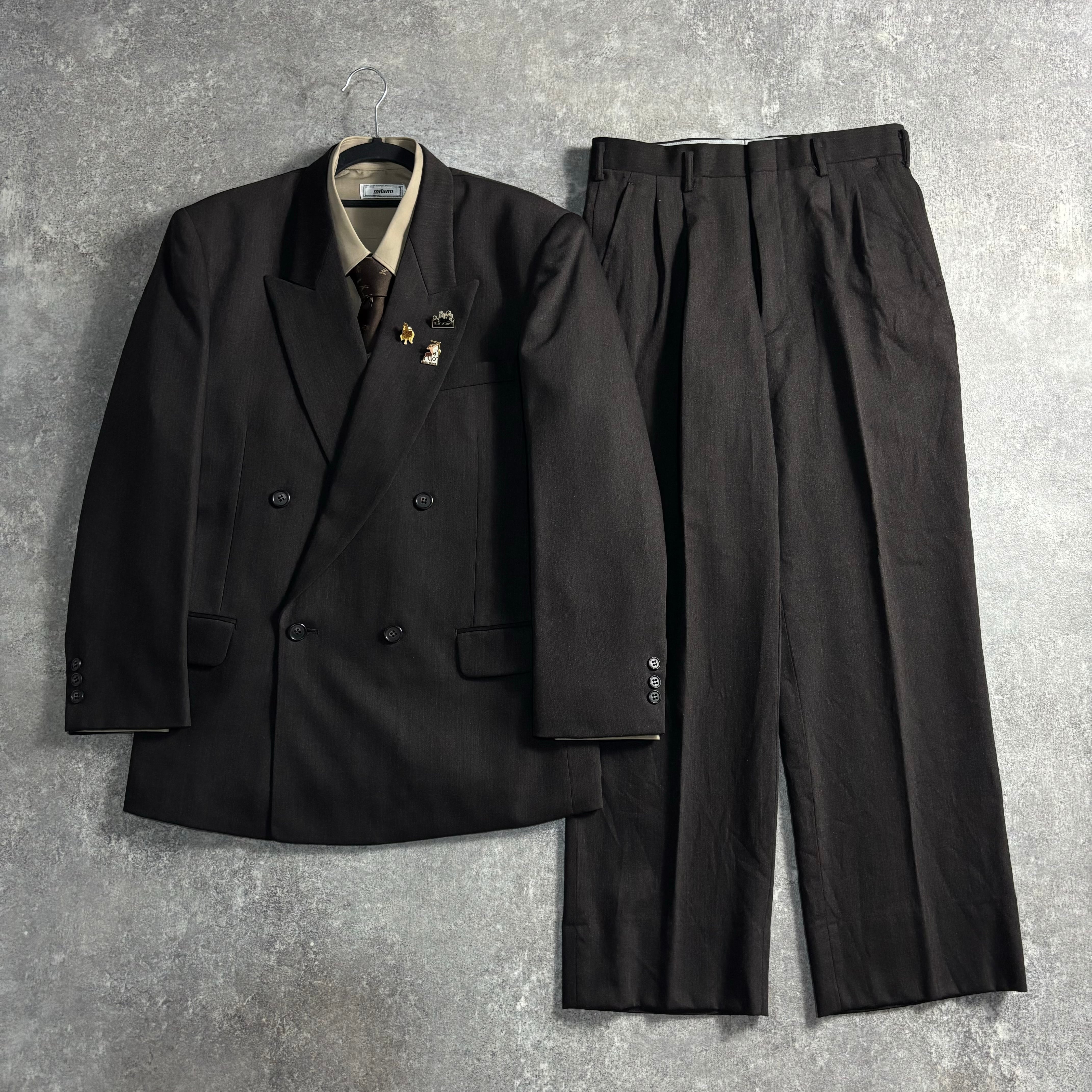 LOST特注【vintage】セットアップ シングルスーツ シルバーグレー LOST