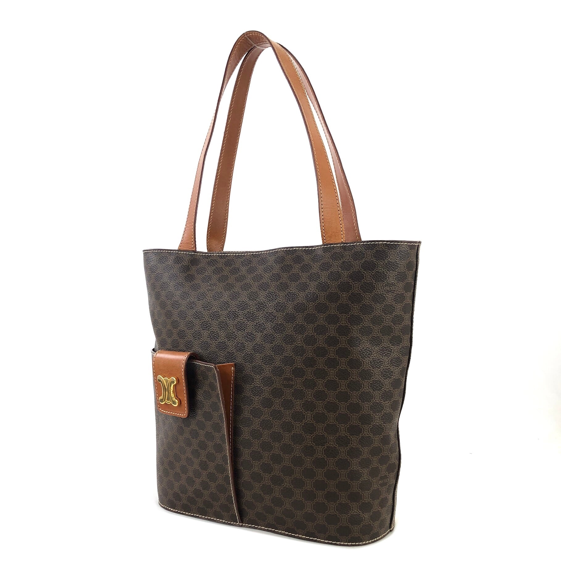 CELINE セリーヌ トリオンフ バケツ フロントポケット トートバッグ