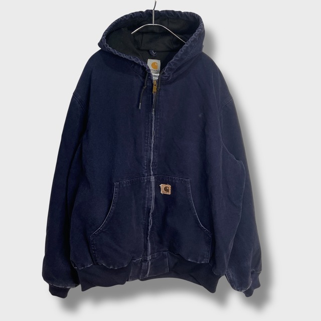 00s carhartt アクティブジャケット パーカー紺 XL フェード