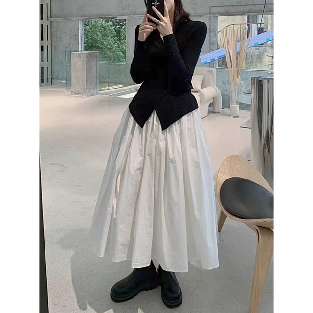 Flared skirt with inner tulle C0202