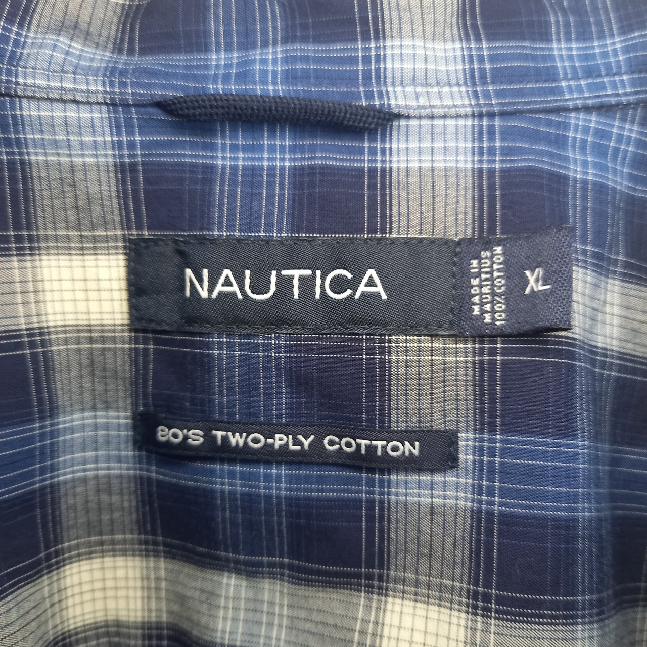 ノーティカ　オンブレ　BDシャツ　ボタンダウン　長袖　刺繍　シャドーチェック