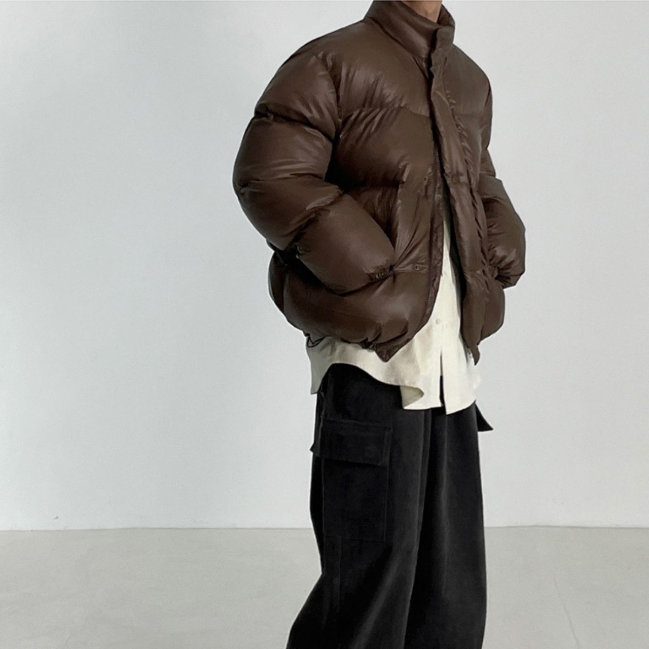 レトロスタンドカラーコットンブルゾン　1011