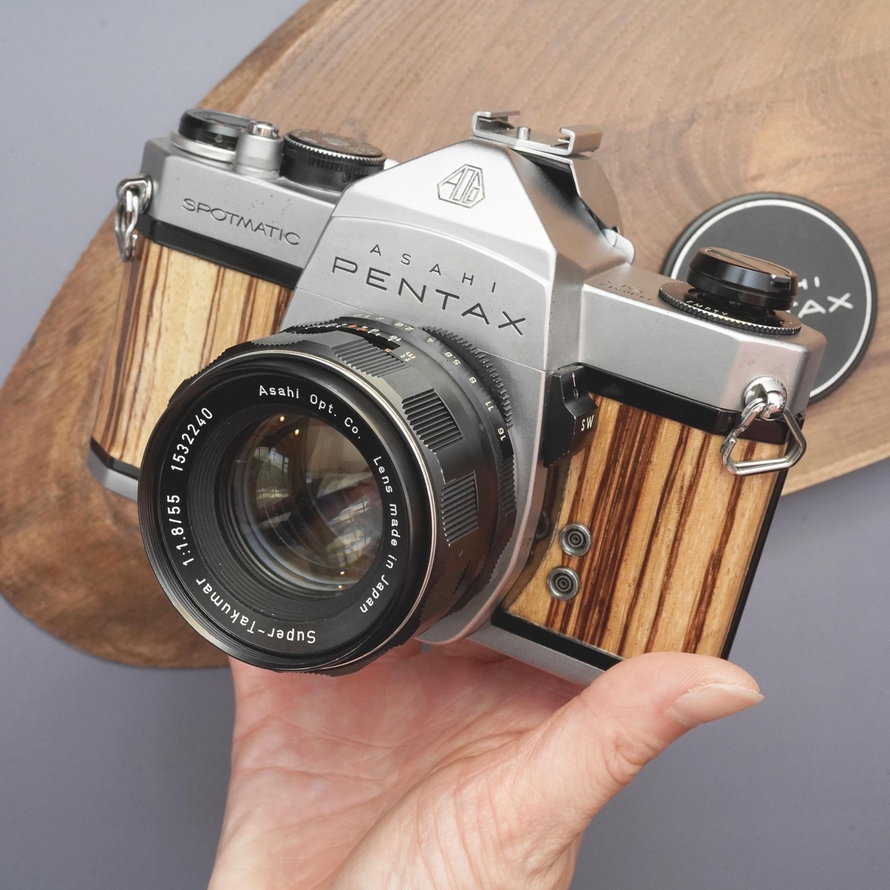 ゼブラウッド Pentax Spotmatic レトロフィルムカメラ　レンズ付き　受注製作