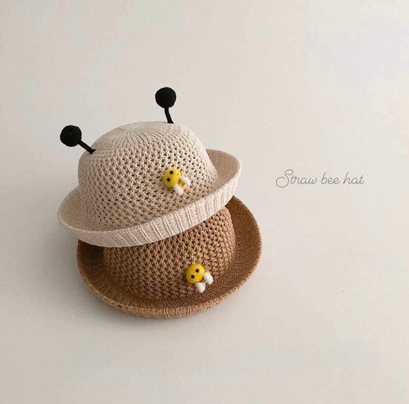 《一部即納あり》Straw bee hat
