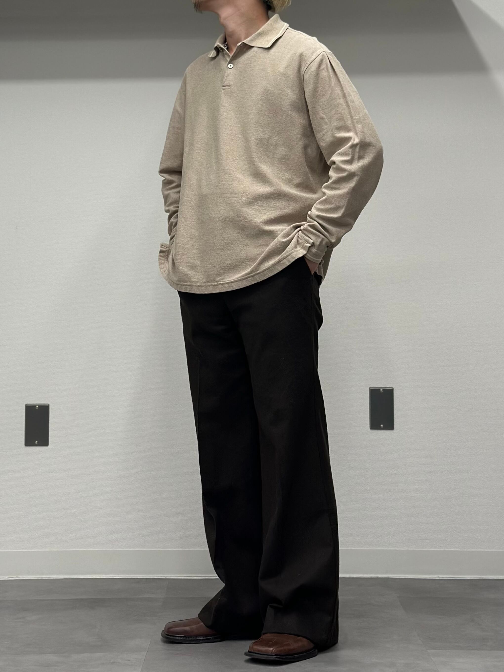 90s PERRY ELLIS ベロア フリース 長袖 ポロシャツ ブラック FRED PERRY:【M1212】ENGLAND ロングスリーブ ポロシャツ｜ SHIPS 公式