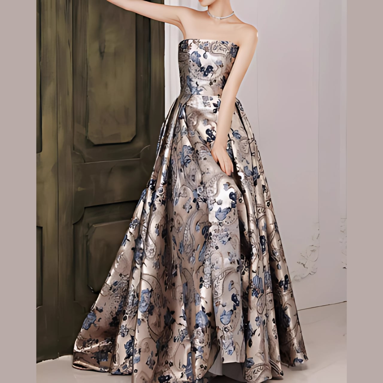 立体プリント ロマンティックペーズリーHR 1553