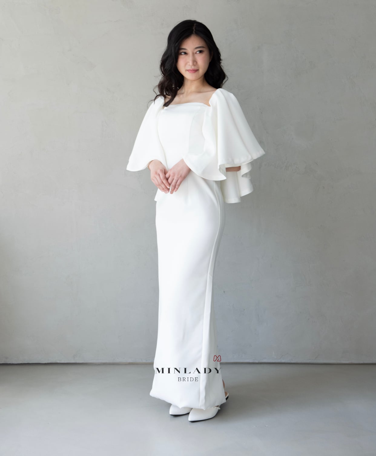 レンタル】オフショル 袖コンシャス ロングドレス ウェディング