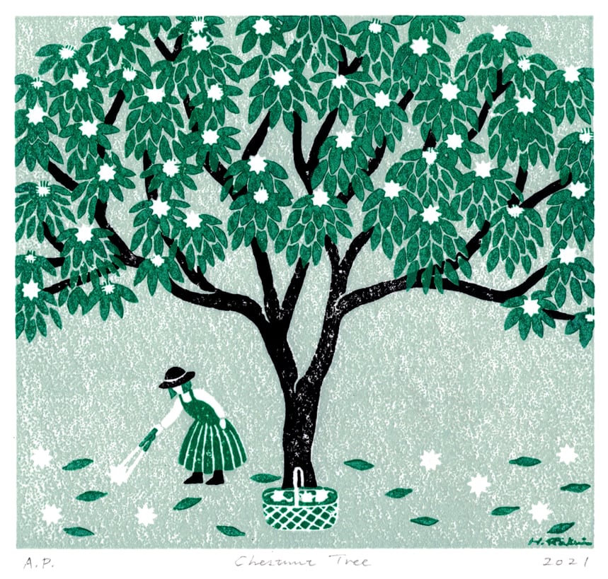 版画シート 栗の木 Chestnut Tree | 羅久井ハナのオンラインストア