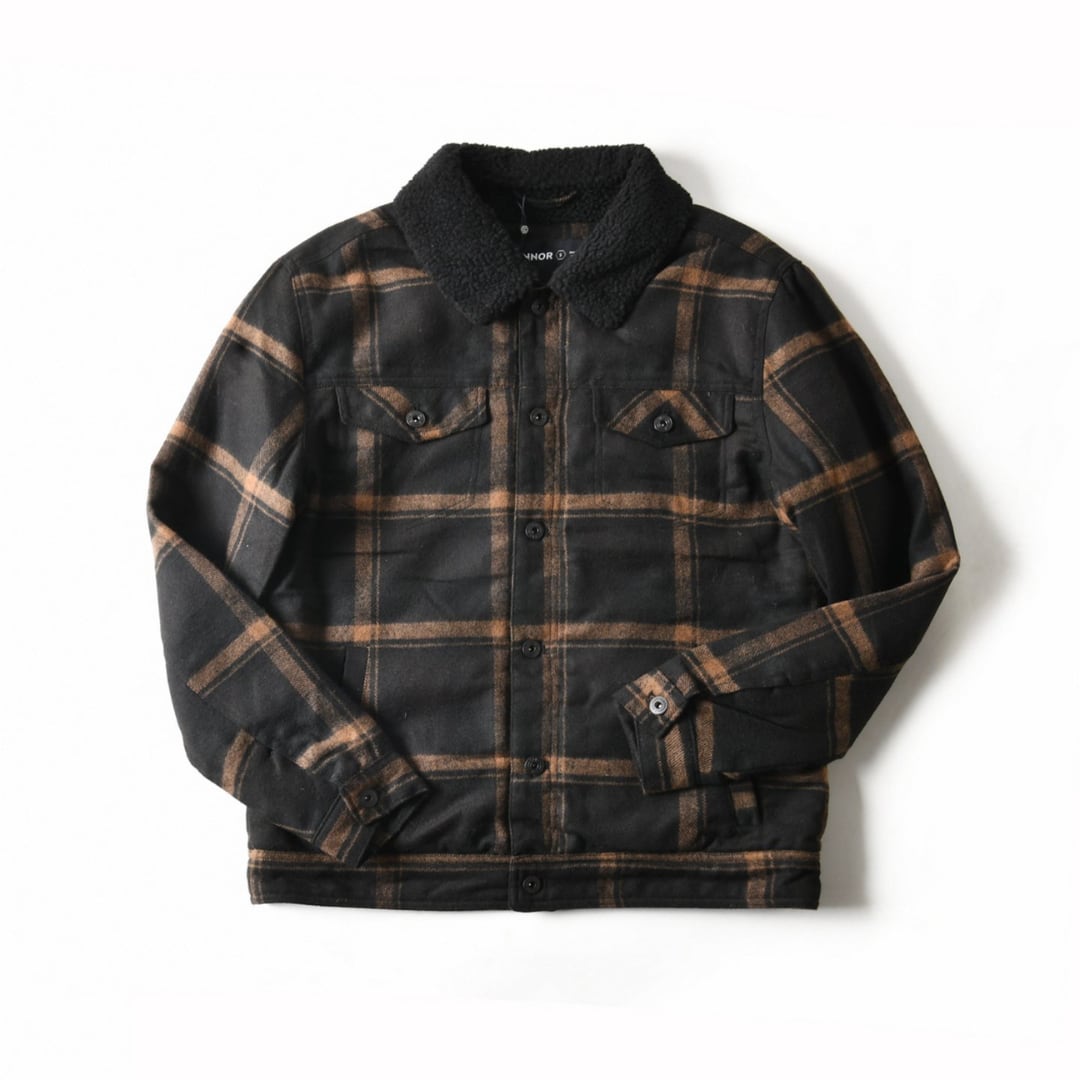 Wool-Blend Plaid Workwear Jacket(GV567)