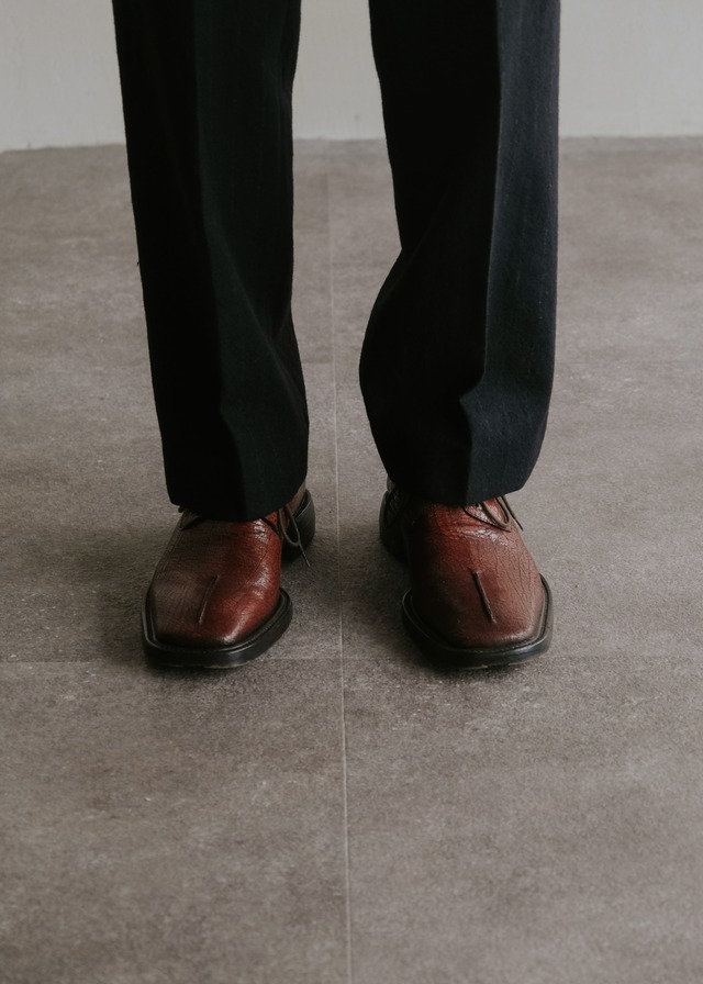 90's CoSTUME NATIONAL HOMME center seam square toe leather shoes