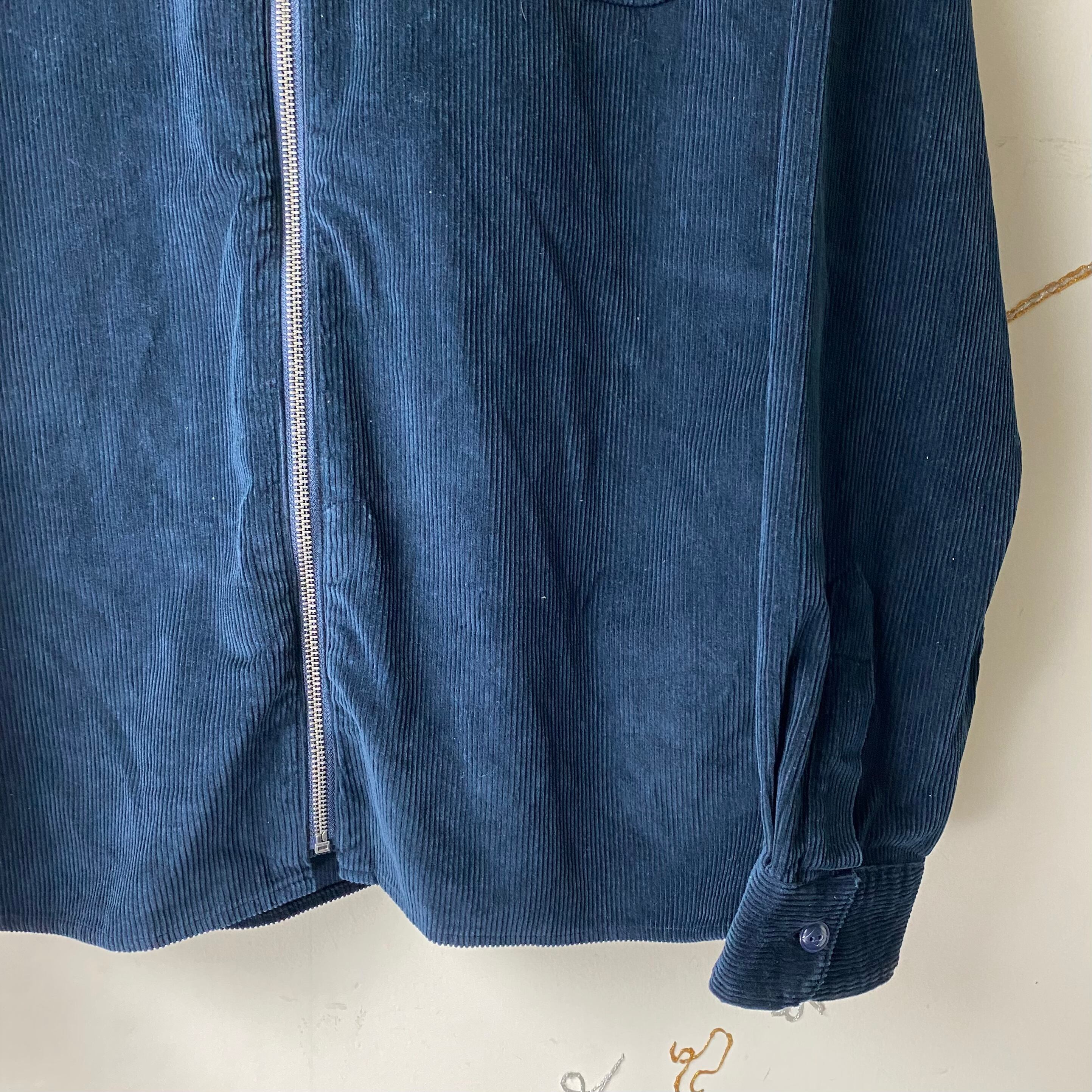 POLO RALPH LAUREN navy corduroy zip-up shirt | NOIR ONLINE