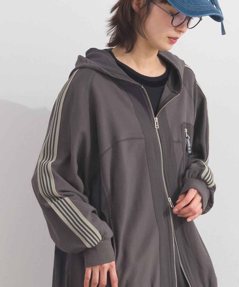 K261046 シルケットツイルトラックZIPパーカー / Silket Twill Track