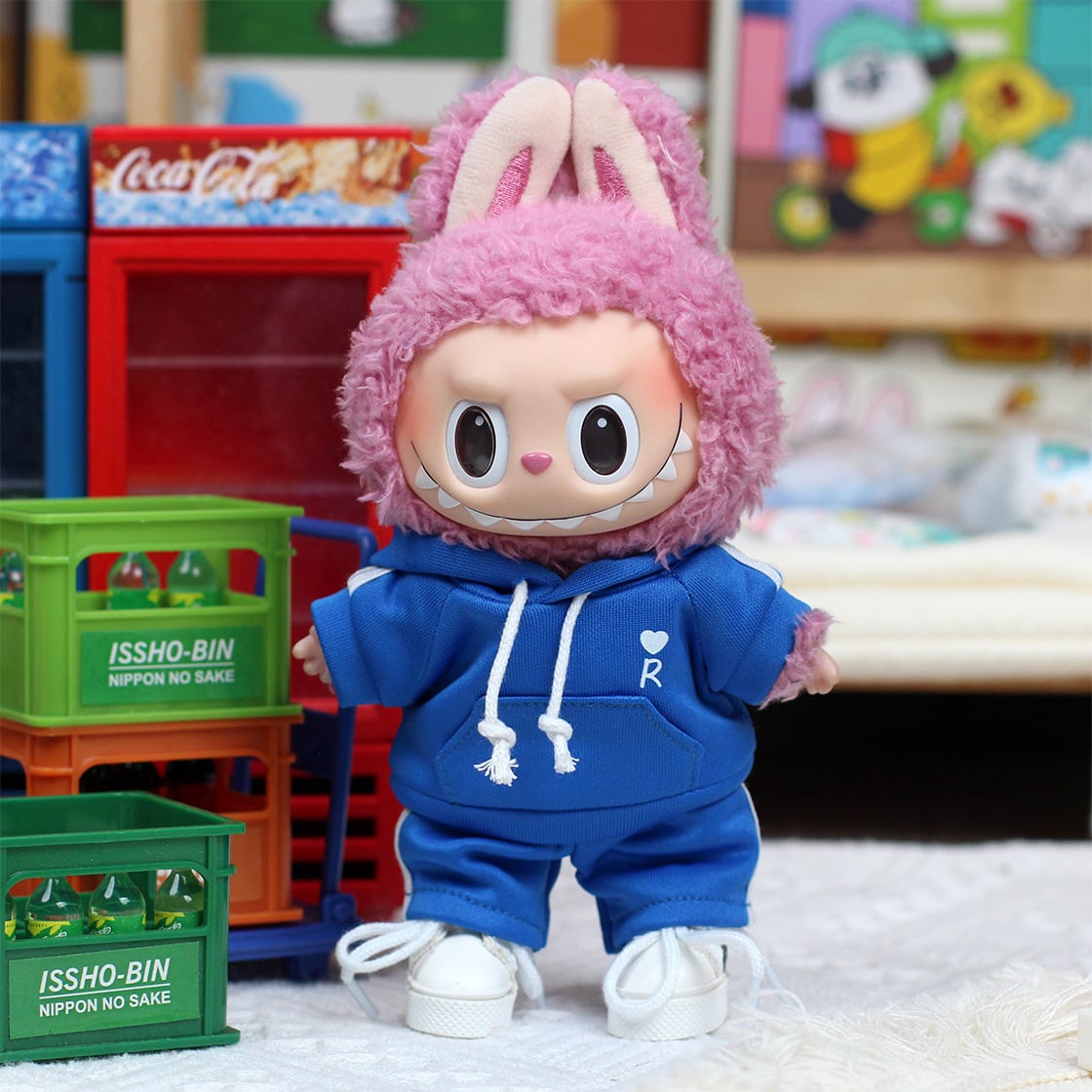 ラブブ 1-3世代対応 スポーツ フード付きパーカー＋パンツ Labubu