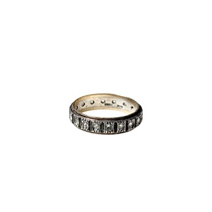 vintage silver × 9ct gold band ring