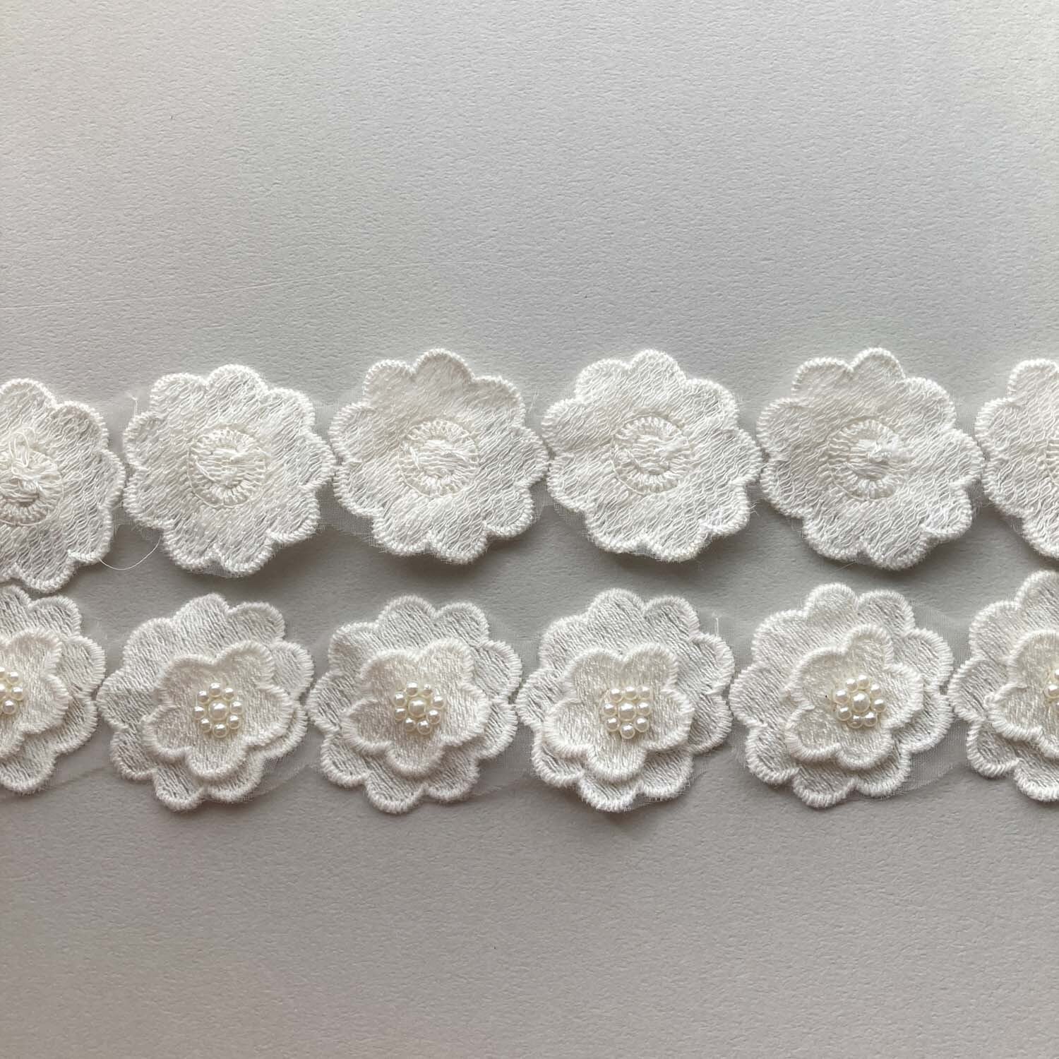 ビーズ付きお花デザインレース 再入荷〉ビーズ付お花モチーフレース（1p〜） | Dua-アクセサリー