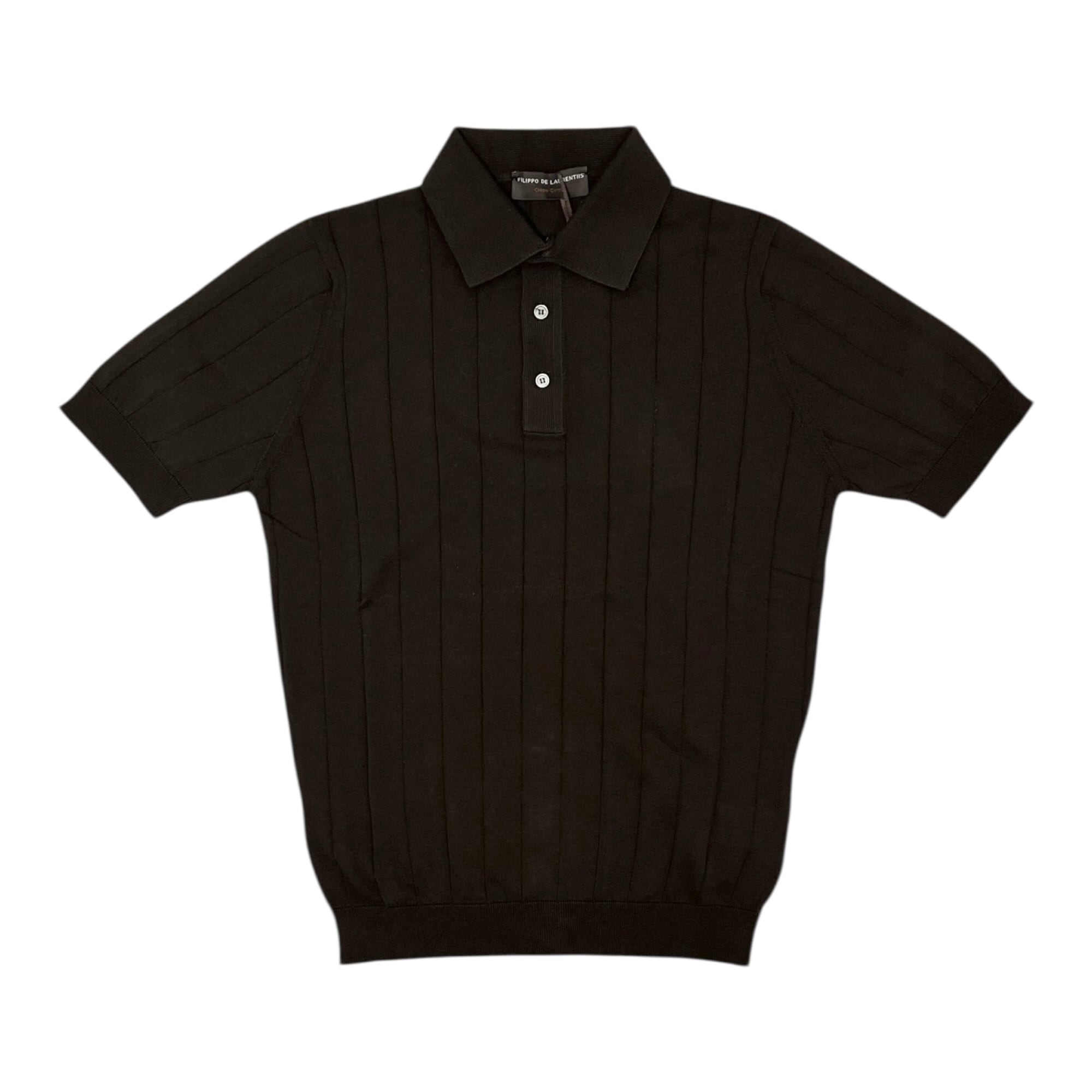 FILIPPO DE LAURENTIIS(フィリッポ デ ローレンティス) crepe cotton short sleeves knit polo/BROWN(190)