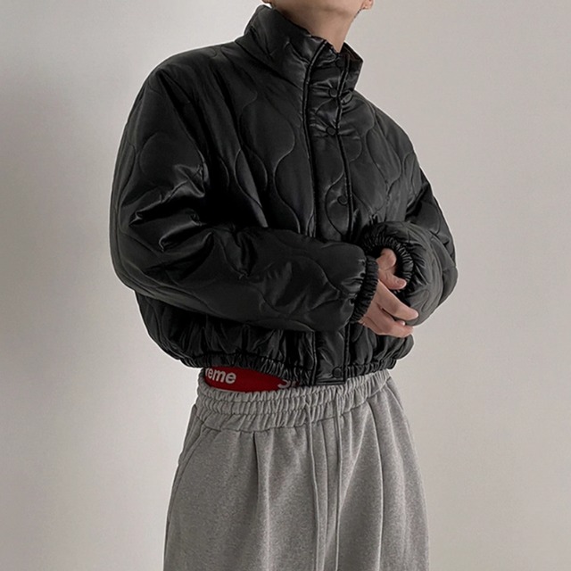 レザーパフ　ショートダウンジャケット　LB1647