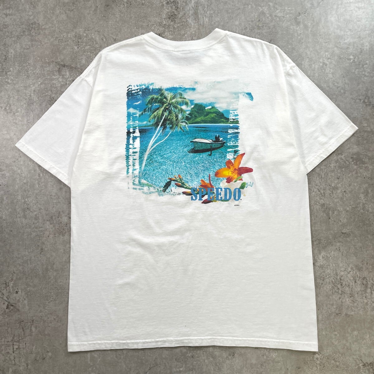 00年代 SPEEDO スピード グラフィックプリントTシャツ メンズL~XL相当