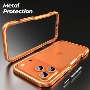 ◆iPhone 17/Pro/Pro Max/Air◆ Minimal Curve Metal Frame Case / ミニマル カーブ メタル フレーム スマホケース