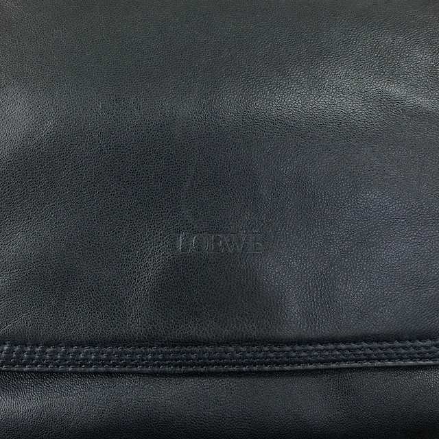 LOEWE ロエベ ショルダーバッグ ネイビー ロゴ ナッパレザー vintage ヴィンテージ オールド k4pn8w