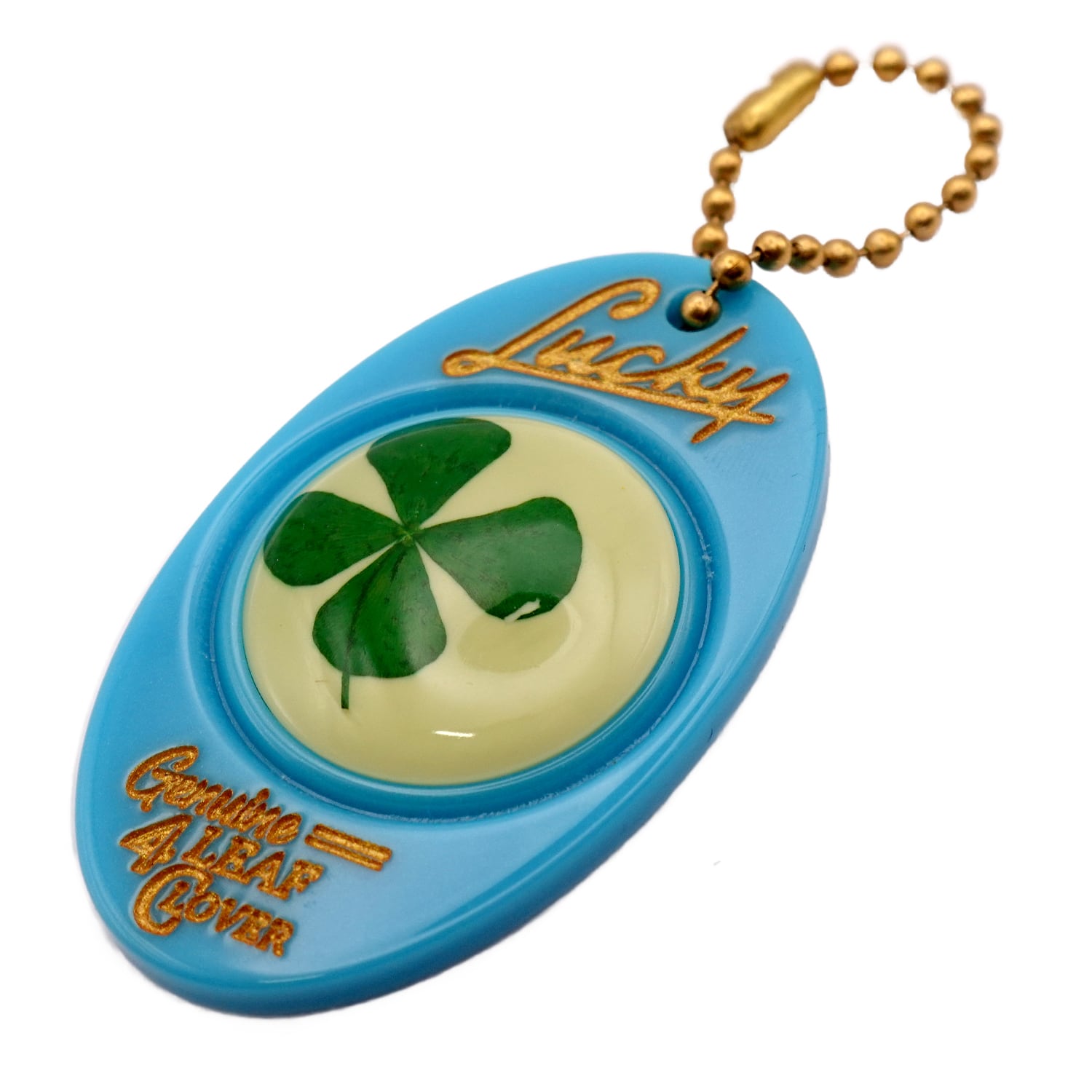 LUCKY CHARMS CALIFORNIA 4 LEAF CLOVER KEYCHAIN 幸運の4つ葉の