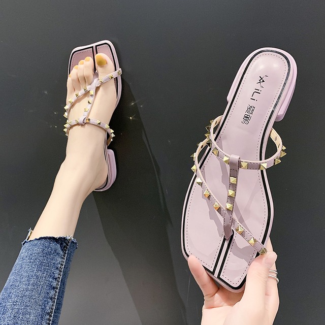 スリッパの女性は2020年夏の新しい学生の野生のネット赤い妖精の風のつま先のフラットサンダルを着用 部族の婦人靴3460792