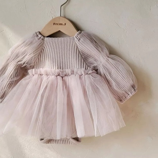チュールドレスロンパース