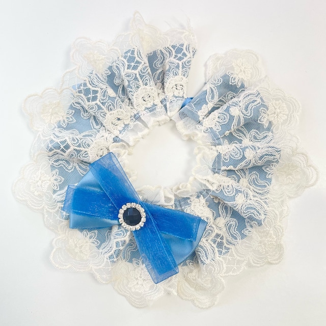 ROYAL BLUEレースエプロン 猫 付け襟