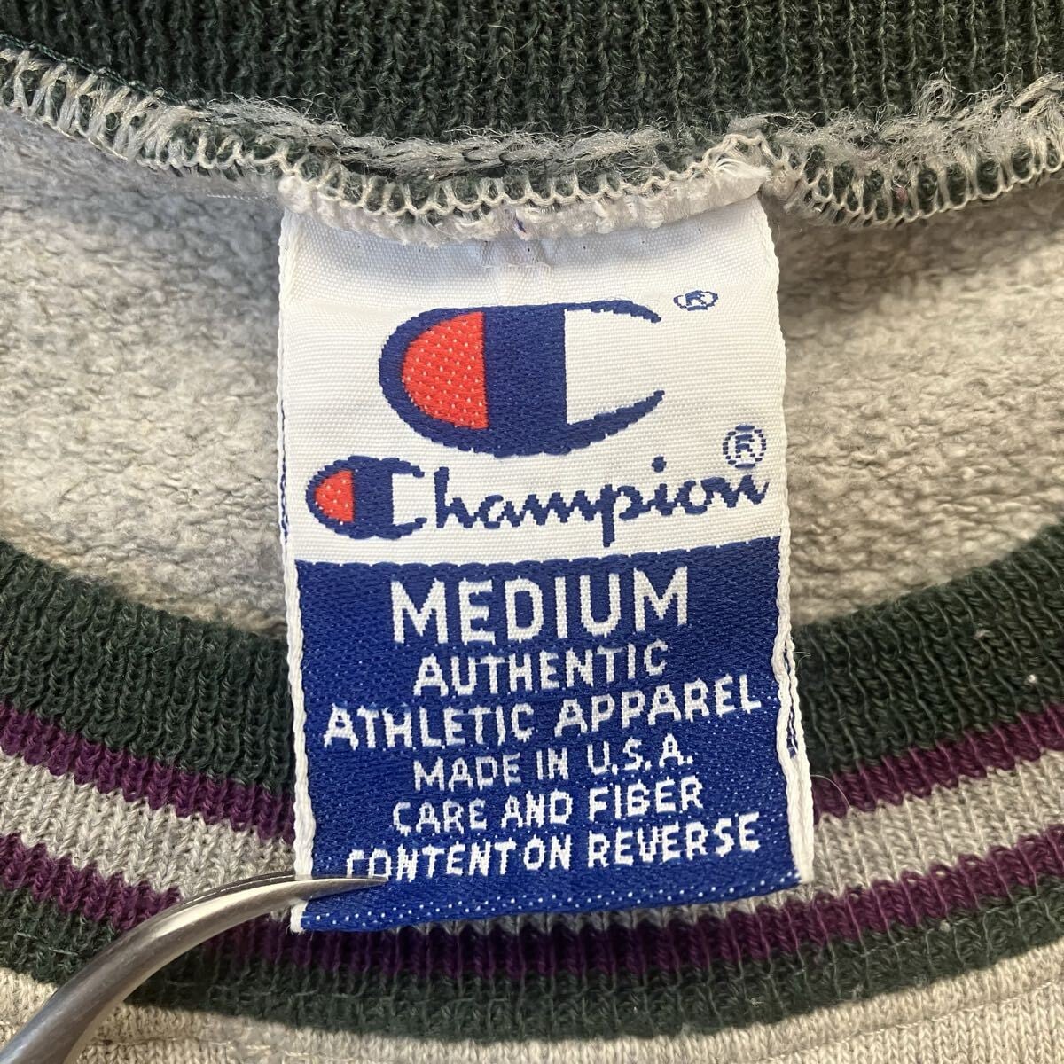 90s USA製 Champion スウェット 刺繍ロゴ リブライン スウェット M