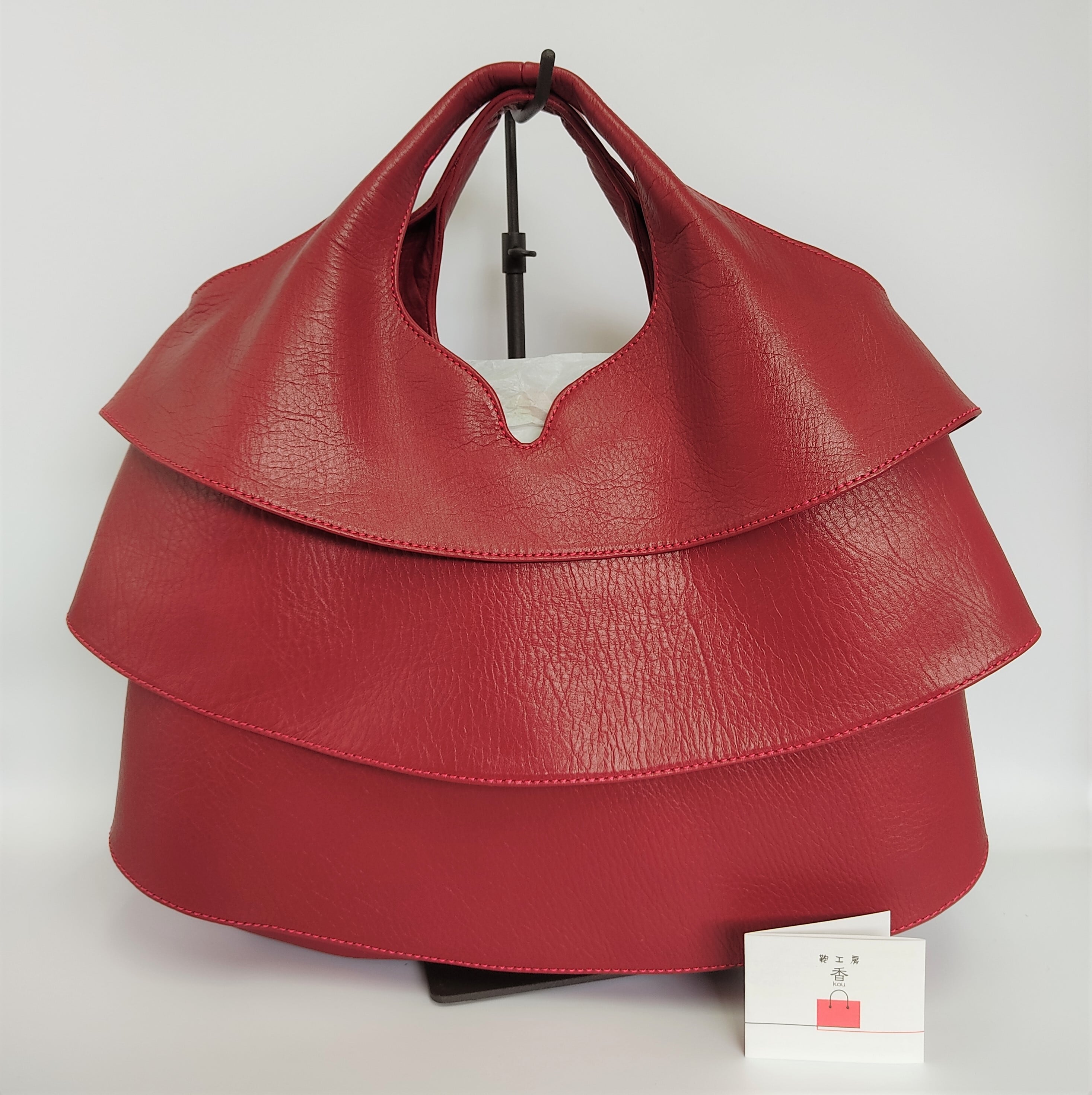 オーダー受付中”鞄工房 香” フリルバッグ（赤） | 大石紬伝統工芸館