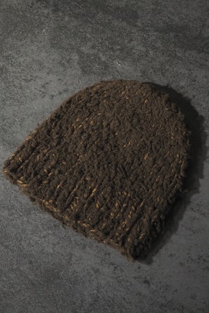 【kota gushiken】Fisherman’s Wool Fur Beanie -Green-