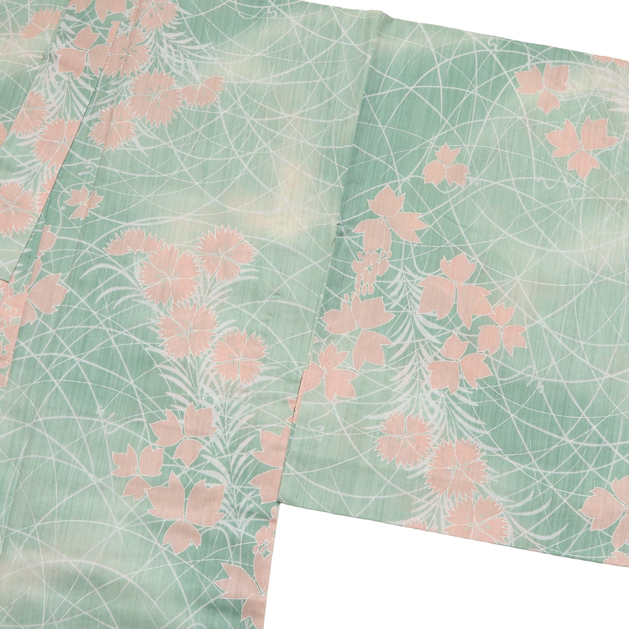 日本橋堀井 ススキに秋草の模様 綿麻浴衣【未着用品】 | かわの屋