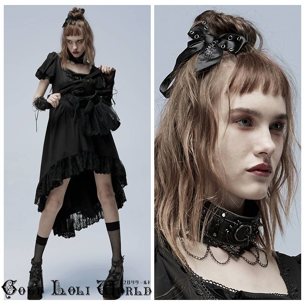 即納/送料無料】WLS-061 PUNKRAVE スカルハンズチャーム付 リボン 原宿
