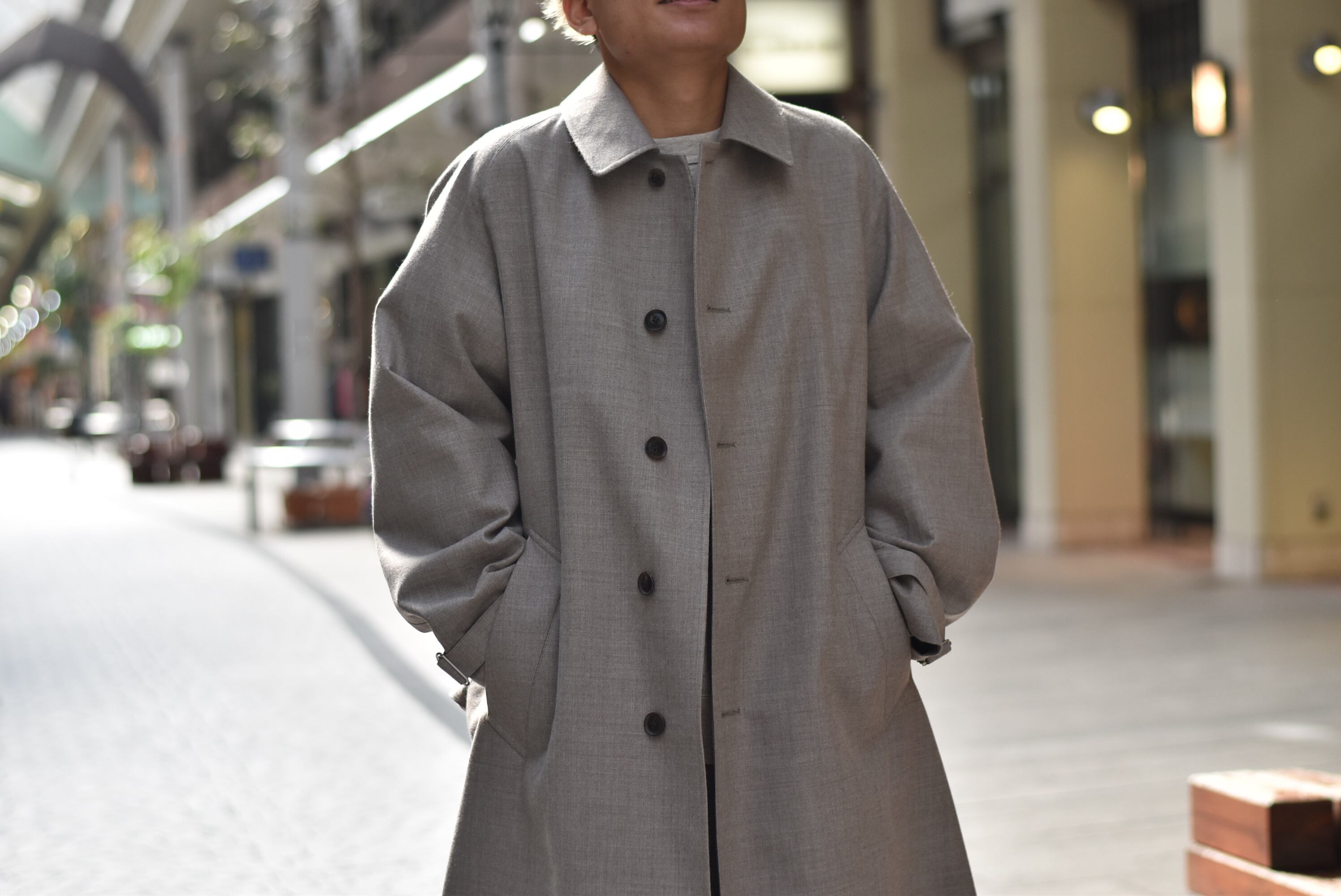 【美品】  Phlannel / フランネル | 2022SS | Cotton Twill Gabardine Wrap Trench Coat  ラップトレンチコート | 3 | ベージュ | メンズ