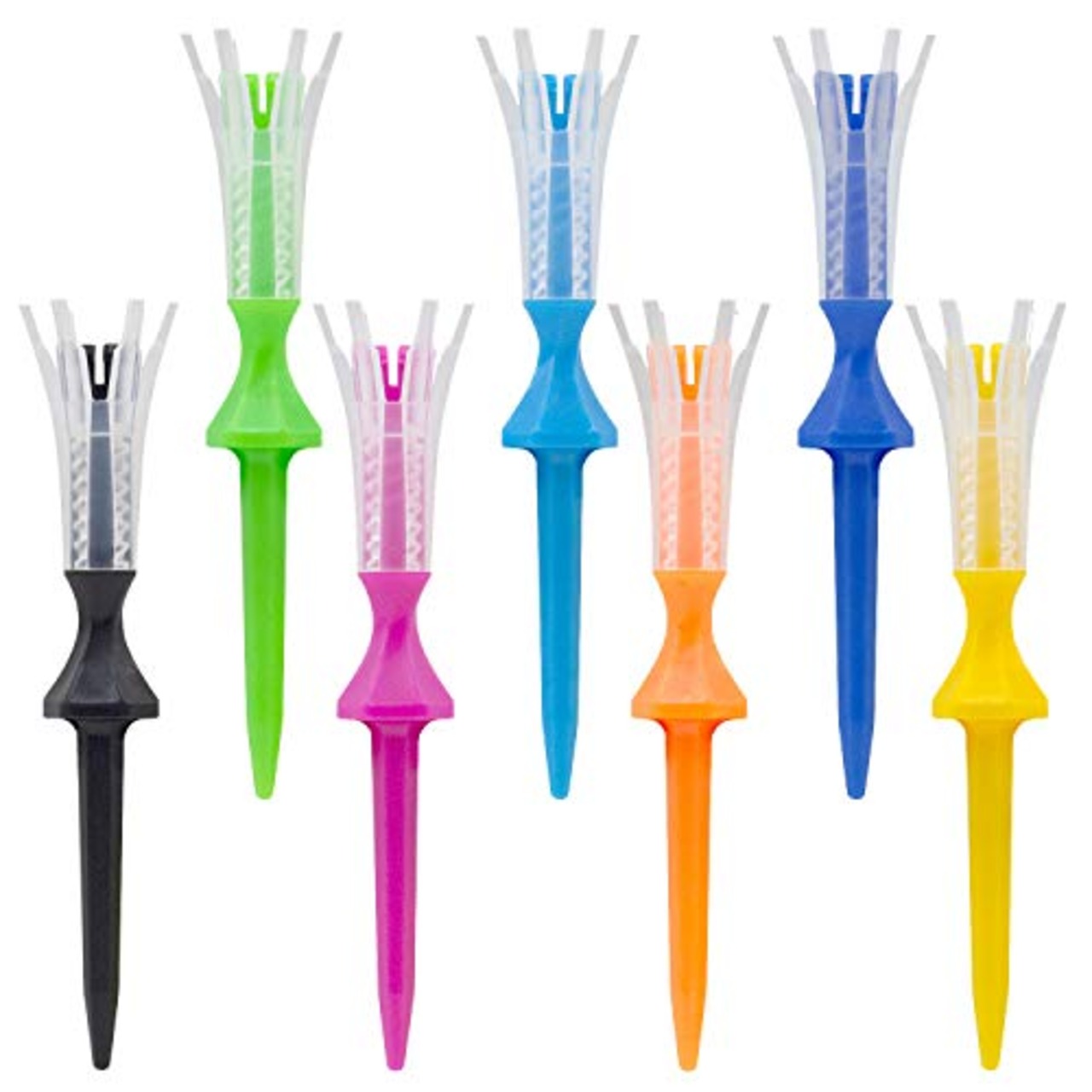 Tabata(タバタ) ティー リフトティー 日本製 高さ調整 ゴルフ規則適合 ゴルフ ティー 段 プラスチックティー 段付き リフトティースパイラル Lサイズ 42~48mm 7本入 GV1419 L