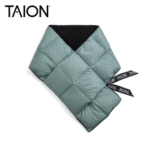 TAION タイオン ベーシック ダウンマフラー TAION-201A 800FP ダウン95% パッカブル ユニセックス 軽量 防寒 スティールグリーン