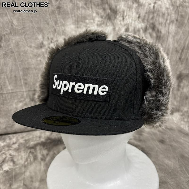 美品☆Supreme × new era ボアキャップ ブラック 7 5/8 キャップ