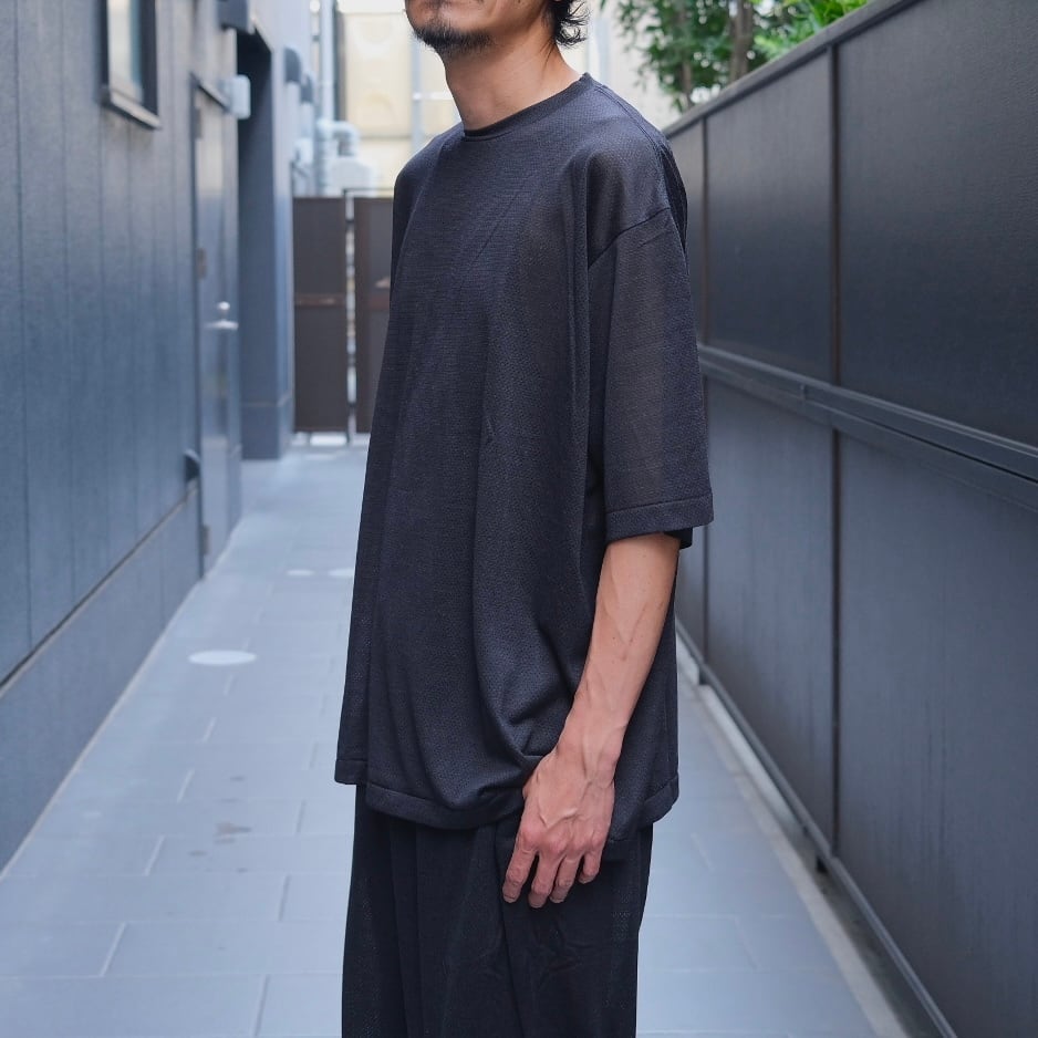 25SS COMOLI ウールメッシュ 半袖Tシャツ CHARCOAL 3 COMOLI ウール メッシュ 半袖 Tシャツ , Charcoal – Navyblue