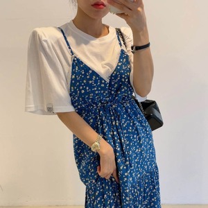 レーステープ花柄キャミワンピース　A1938