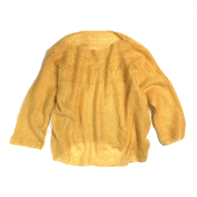 vintage mohair knit yellow