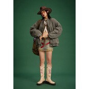 【暖かさUP】VINTAGE デニム中綿ジャケット T1269