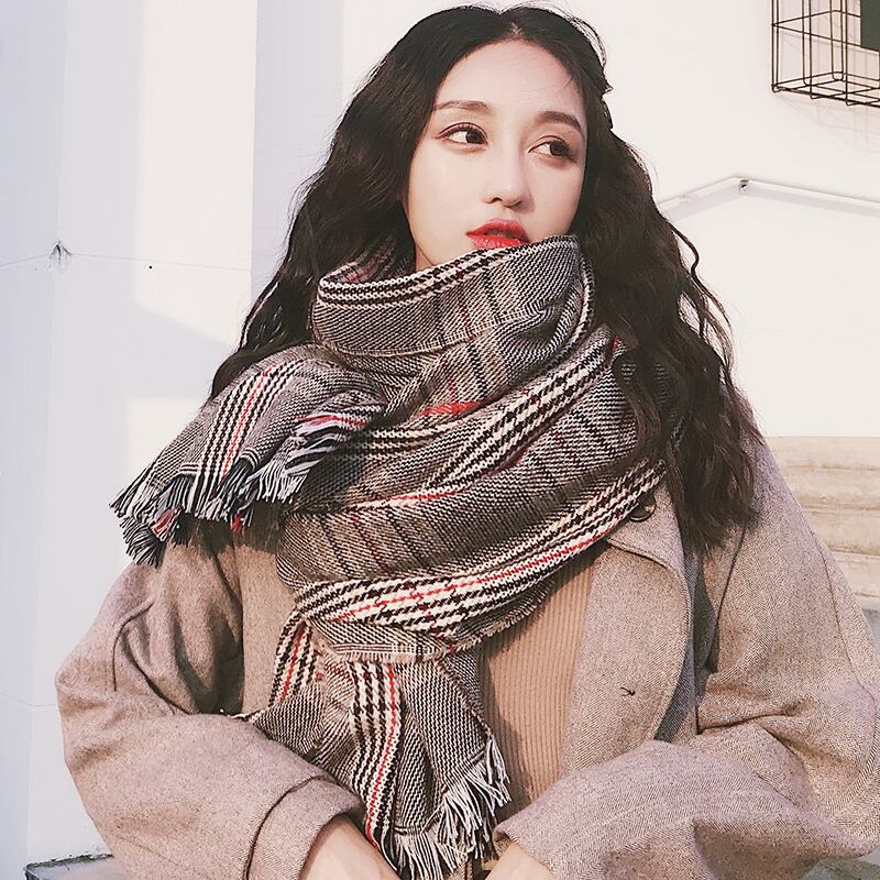 スカーフ オータムウィンター格子柄 秋物 冬物 ブラック・アイド・ピーズ65063010266